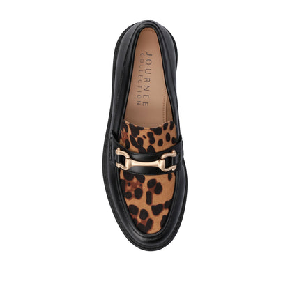 Journee JESSAMEY HORSE BIT LOAFER FLATS - Leopard Faux