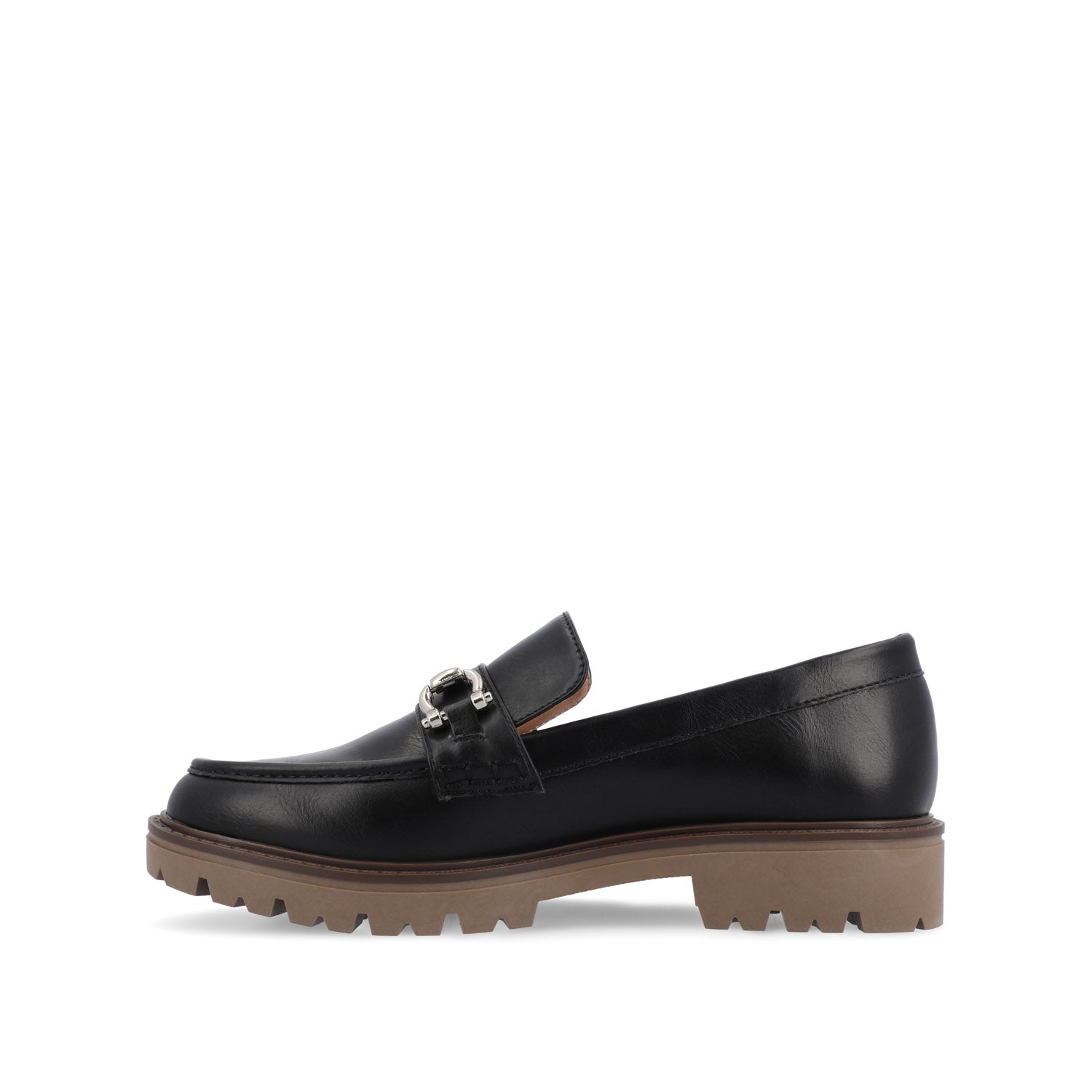Journee JESSAMEY HORSE BIT LOAFER FLATS - Black Vegan Leather