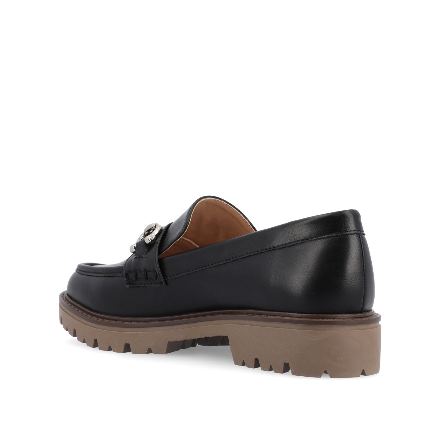 Journee JESSAMEY HORSE BIT LOAFER FLATS - Black Vegan Leather