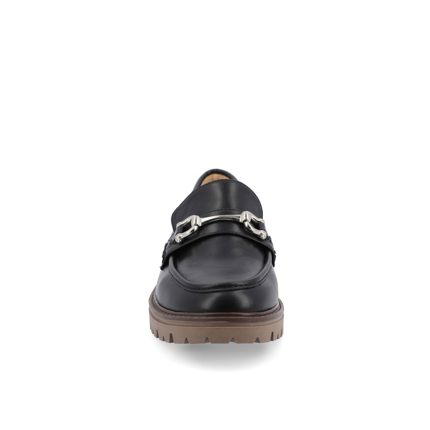 Journee JESSAMEY HORSE BIT LOAFER FLATS - Black Vegan Leather