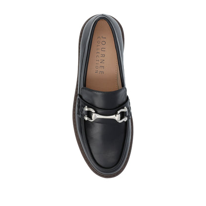 Journee JESSAMEY HORSE BIT LOAFER FLATS - Black Vegan Leather