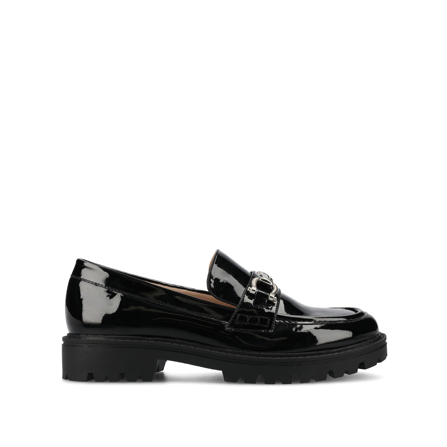 Journee JESSAMEY HORSE BIT LOAFER FLATS - Black Patent Leather