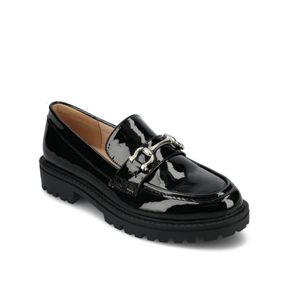 Journee JESSAMEY HORSE BIT LOAFER FLATS - Black Patent Leather
