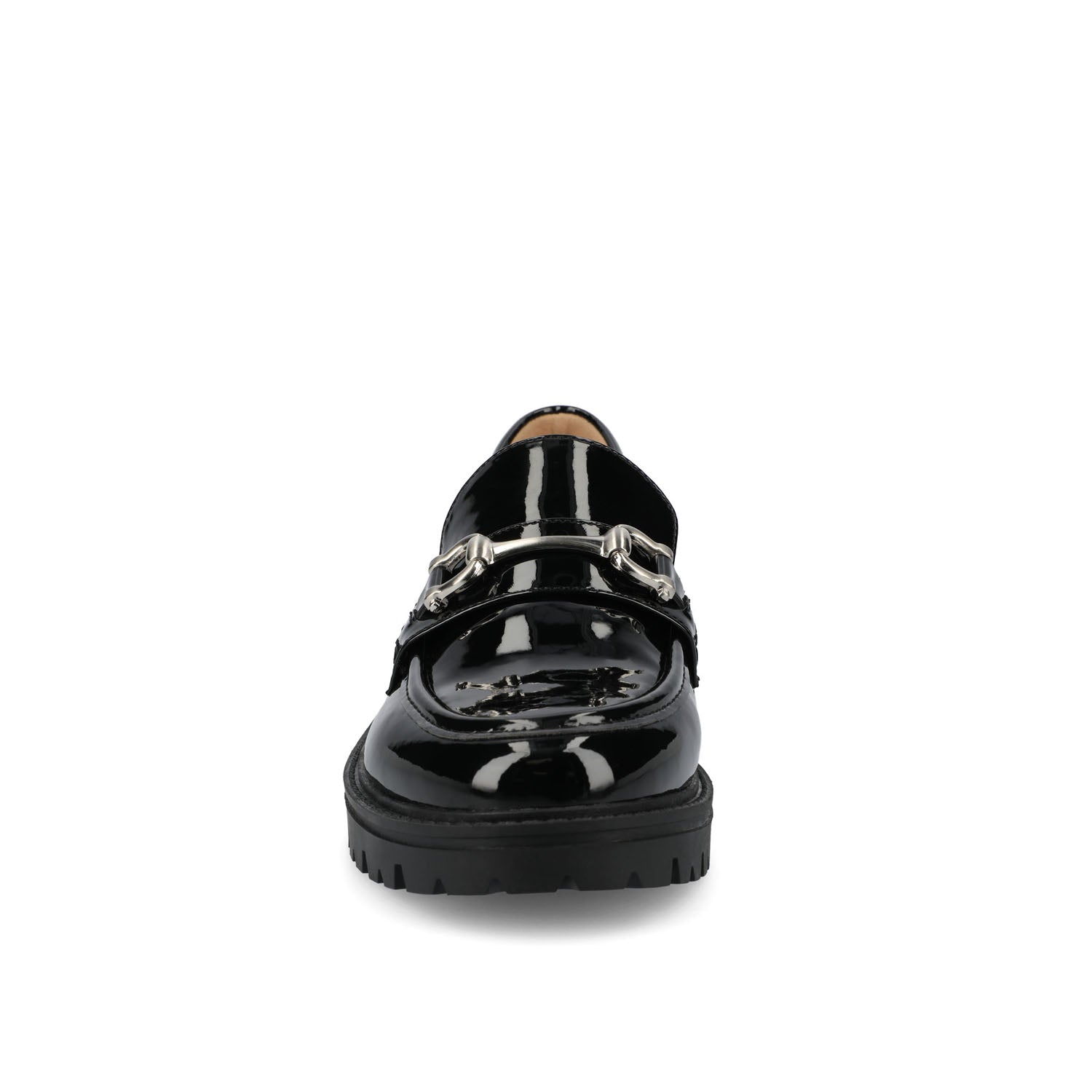 Journee JESSAMEY HORSE BIT LOAFER FLATS - Black Patent Leather