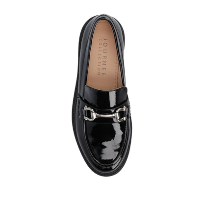 Journee JESSAMEY HORSE BIT LOAFER FLATS - Black Patent Leather