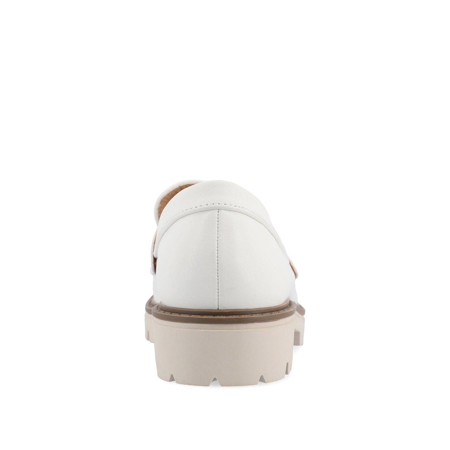 Journee KENLY LOAFER FLATS IN VEGAN LEATHER - White PU