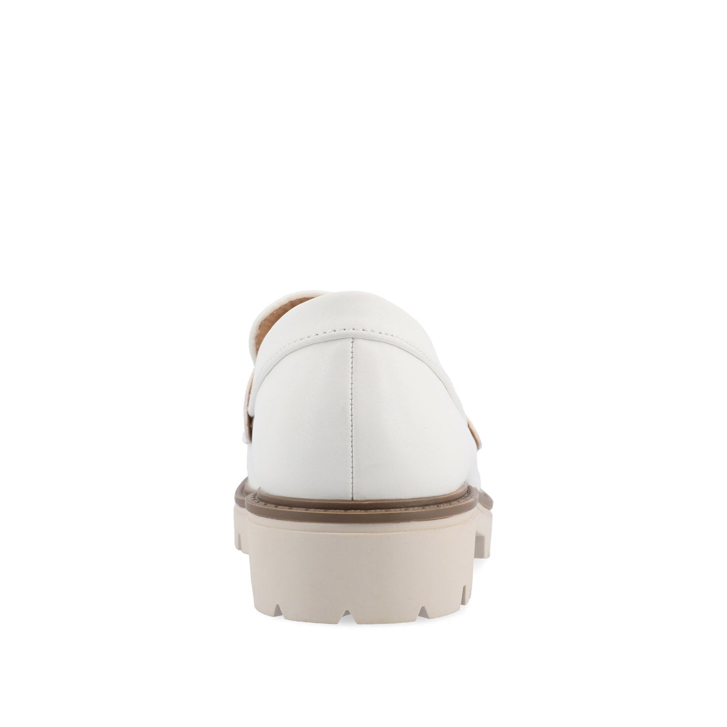 Journee KENLY LOAFER FLATS IN VEGAN LEATHER - White PU