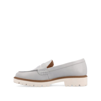 Journee KENLY LOAFER FLATS IN VEGAN LEATHER - Grey PU