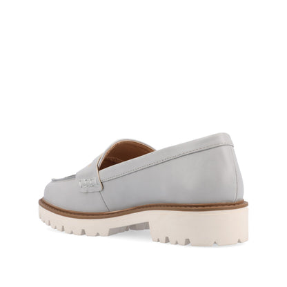 Journee KENLY LOAFER FLATS IN VEGAN LEATHER - Grey PU