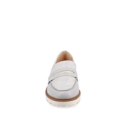 Journee KENLY LOAFER FLATS IN VEGAN LEATHER - Grey PU