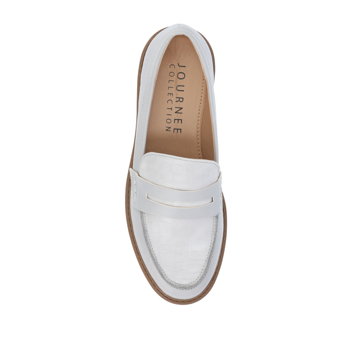 Journee KENLY LOAFER FLATS IN VEGAN LEATHER - Grey PU