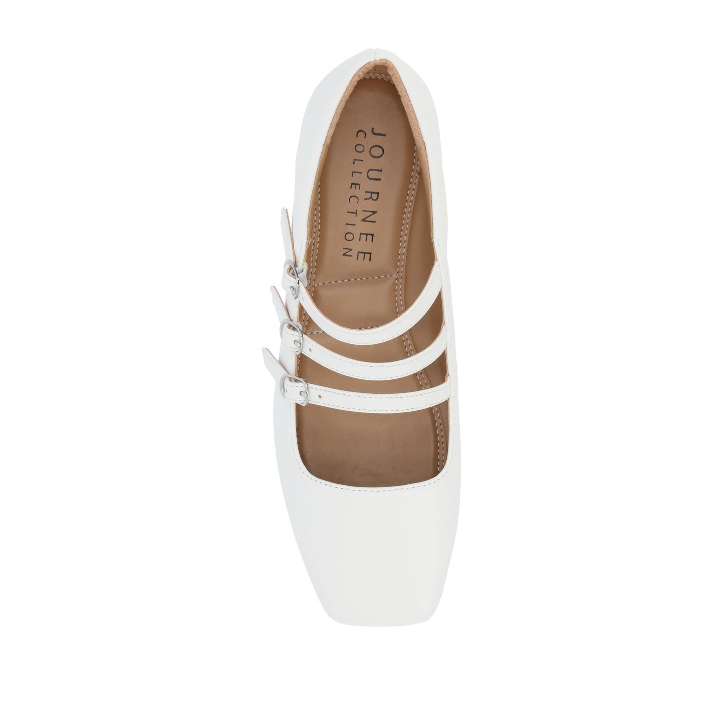 Journee DARLIN BALLET FLATS IN VEGAN LEATHER - White PU