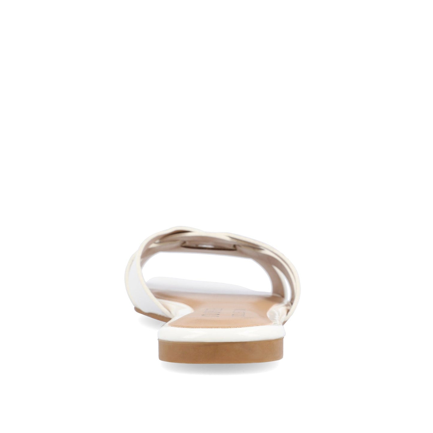 Journee ARRINA BASIC PATENT SLIDE SANDALS IN WIDE - White Patent