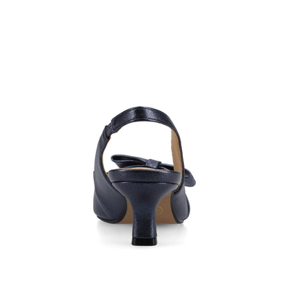Journee PALOMA SLINGBACK KITTEN HEELS - Blue Sparkle