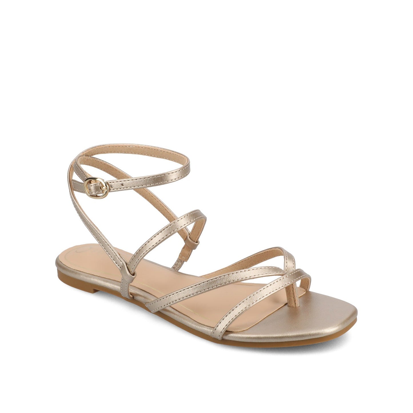 Journee SERISSA CRISSCROSS SANDAL IN VEGAN LEATHER - Champagne