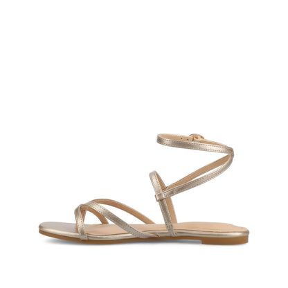 Journee SERISSA CRISSCROSS SANDAL IN VEGAN LEATHER - Champagne