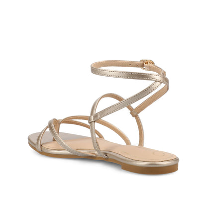 Journee SERISSA CRISSCROSS SANDAL IN VEGAN LEATHER - Champagne