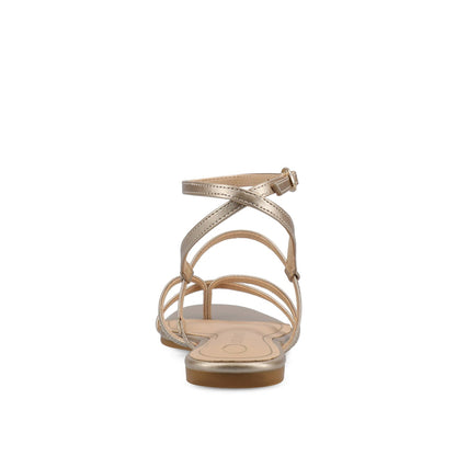 Journee SERISSA CRISSCROSS SANDAL IN VEGAN LEATHER - Champagne