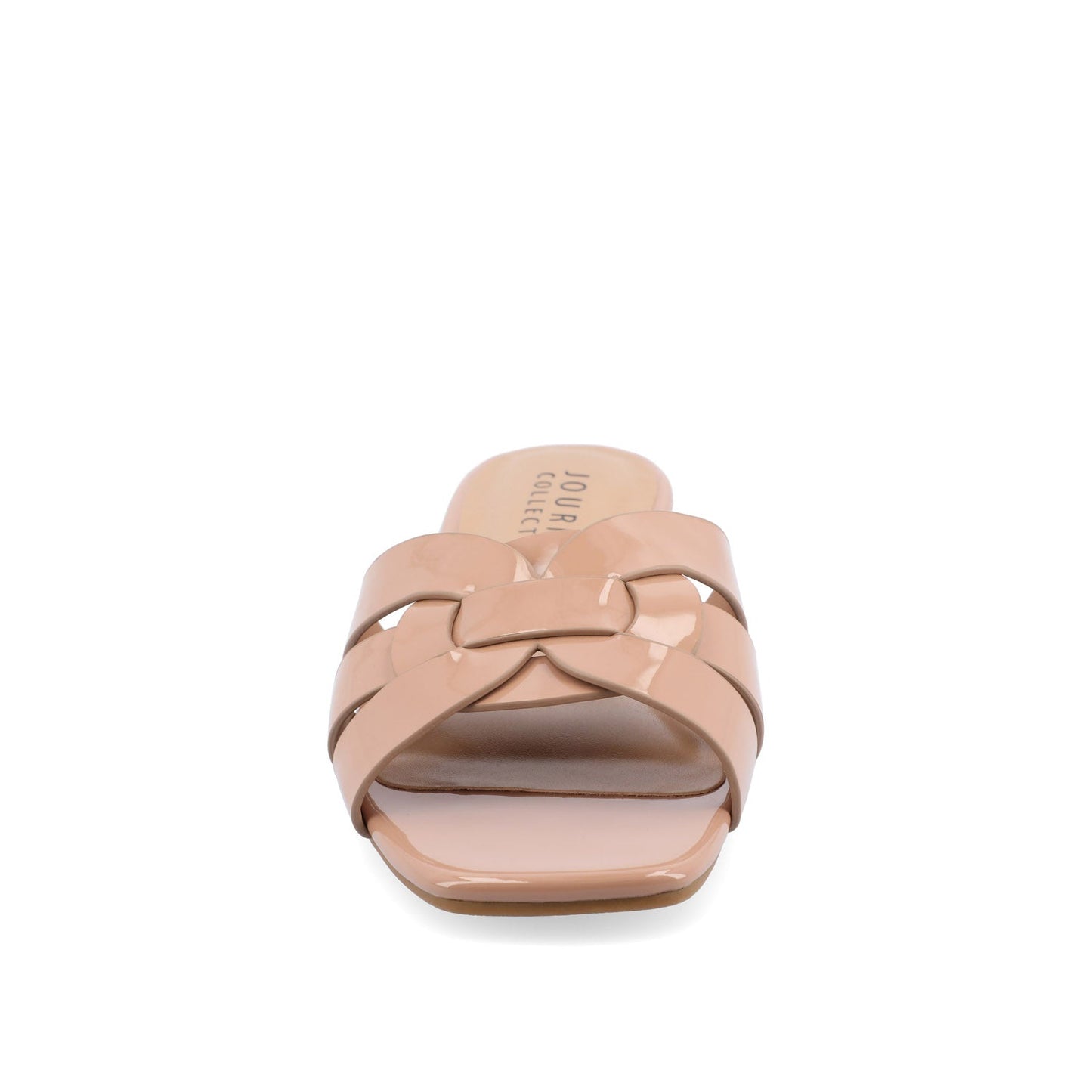 Journee ARRINA SLIDE SANDALS IN BASIC PATENT - Taupe Patent