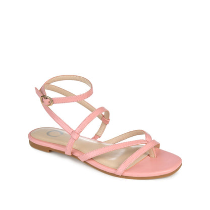 Journee SERISSA CRISSCROSS SANDAL IN VEGAN LEATHER - Pink