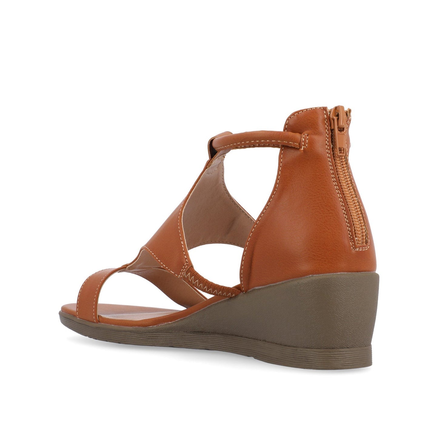 Journee TRAYLE GLADIATOR SANDALS IN VEGAN LEATHER - Tan PU