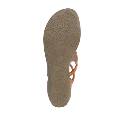Journee TRAYLE GLADIATOR SANDALS IN VEGAN LEATHER - Tan PU