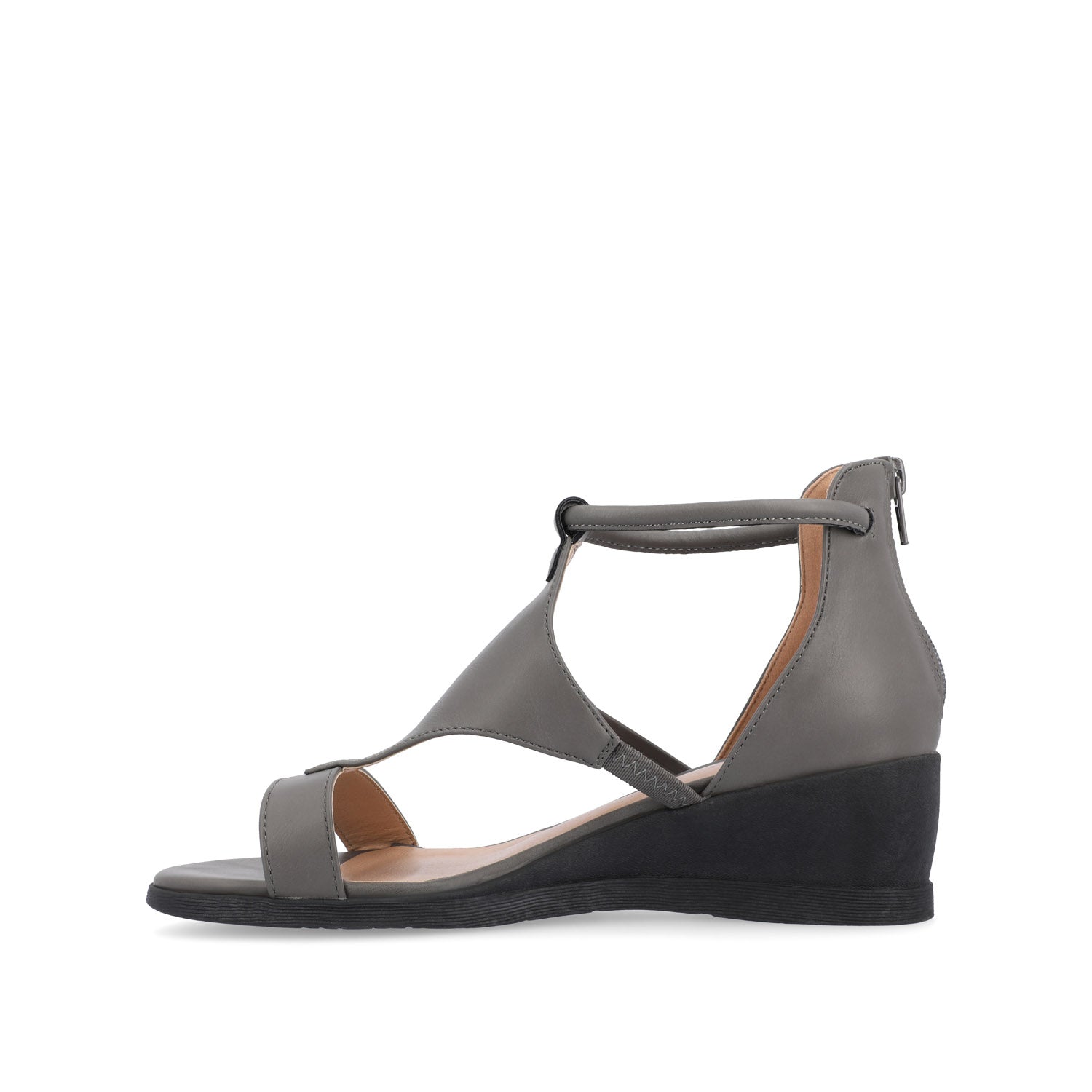 Journee TRAYLE GLADIATOR SANDALS IN VEGAN LEATHER - Grey PU