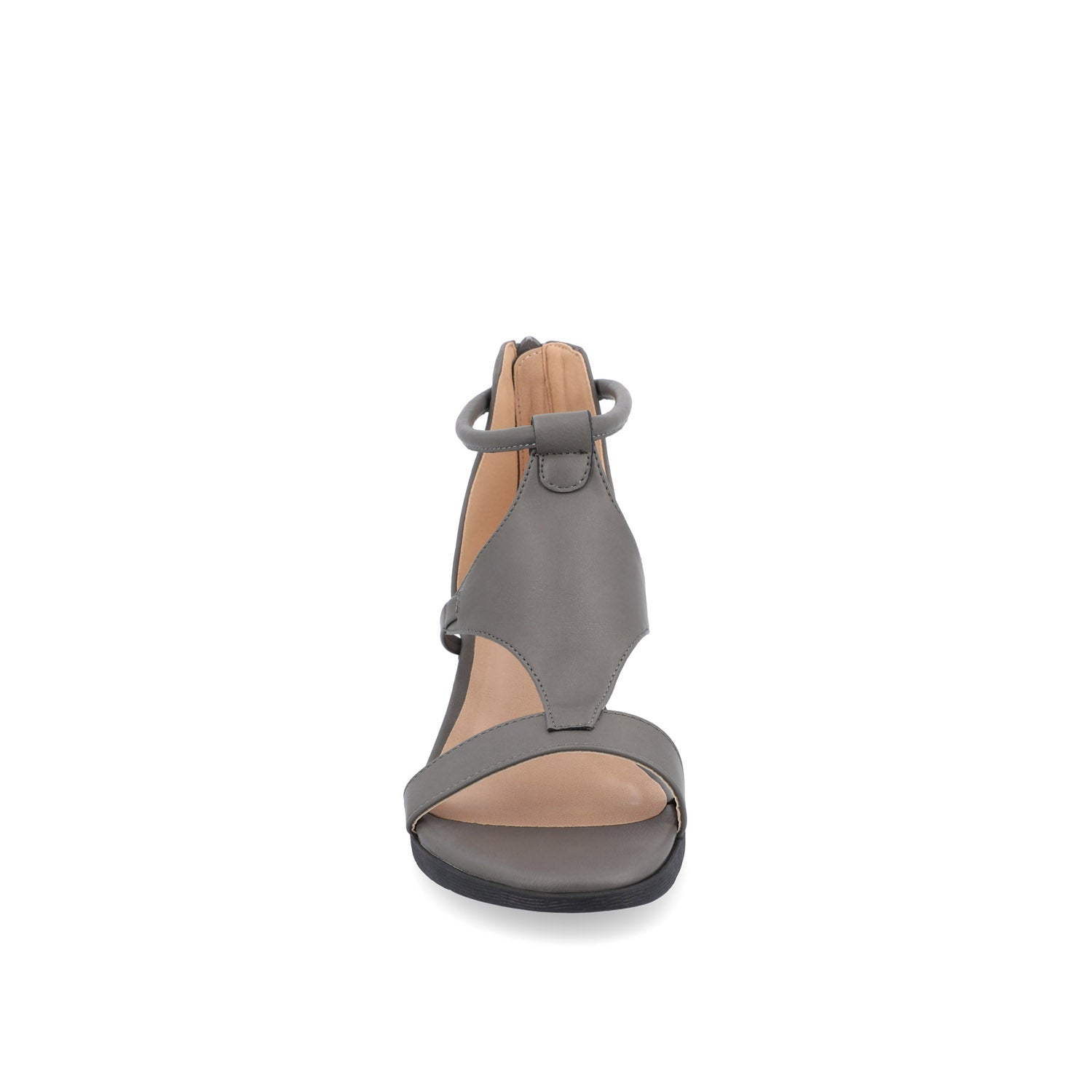 Journee TRAYLE GLADIATOR SANDALS IN VEGAN LEATHER - Grey PU