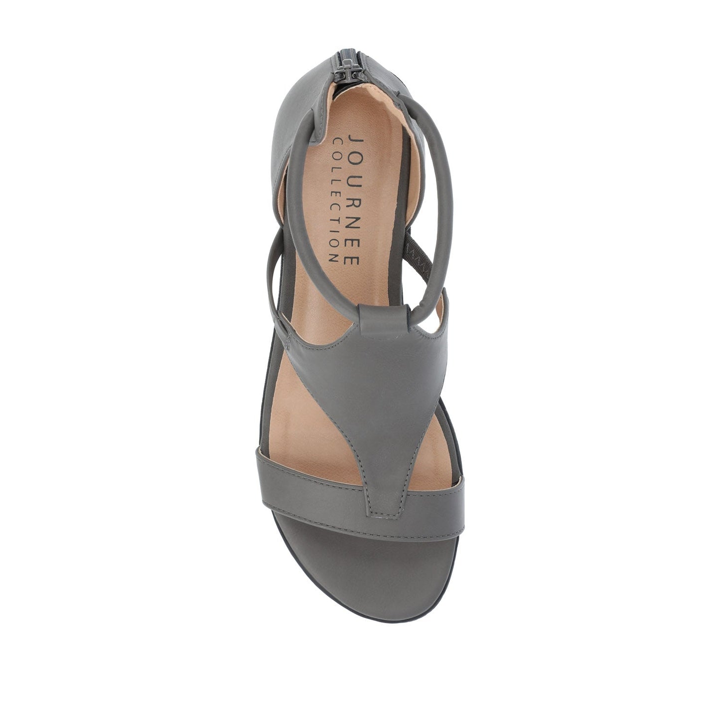 Journee TRAYLE GLADIATOR SANDALS IN VEGAN LEATHER - Grey PU