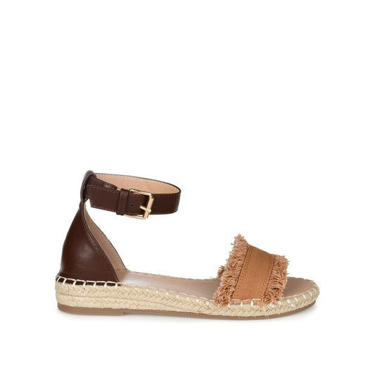 Journee TRISTEEN ESPADRILLE SANDALS IN FABRIC - Tan