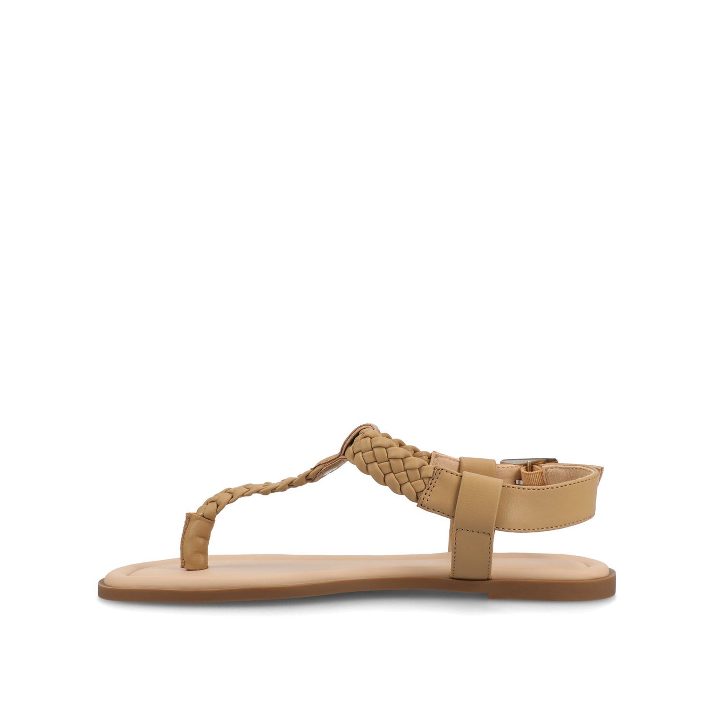 Journee GENEVIVE T-STRAP SANDALS IN VEGAN LEATHER - Tan