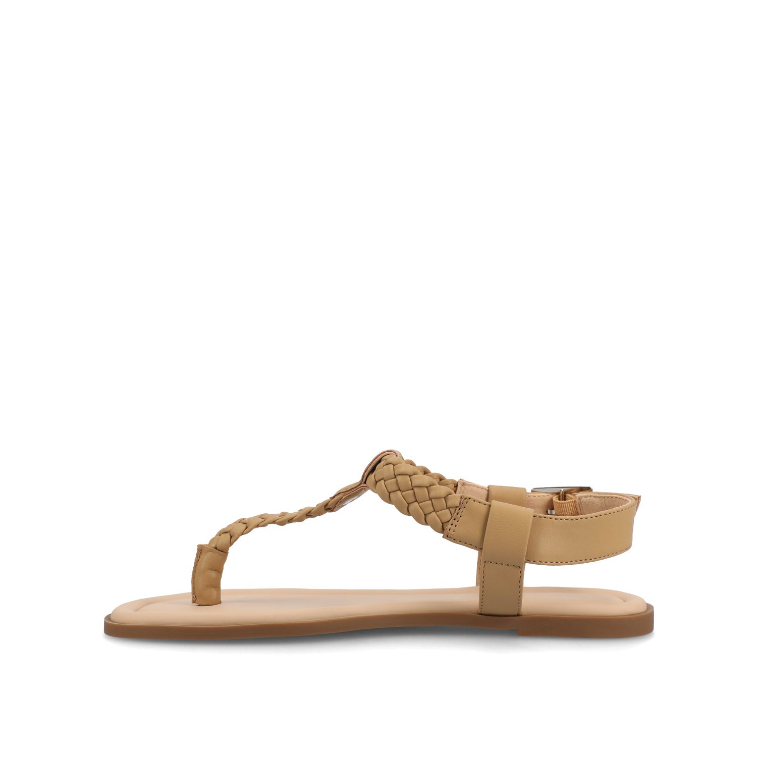 Journee GENEVIVE T-STRAP SANDALS IN VEGAN LEATHER - Tan