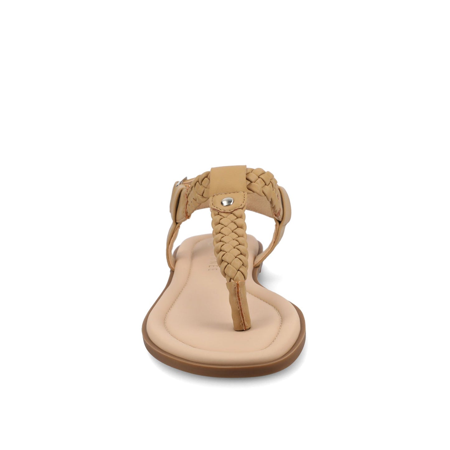 Journee GENEVIVE T-STRAP SANDALS IN VEGAN LEATHER - Tan