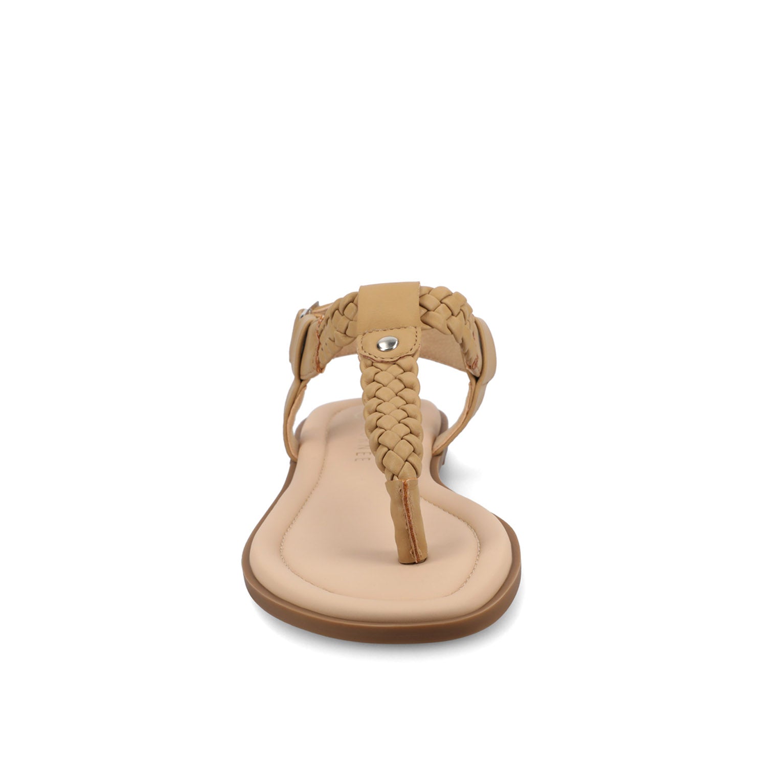 Journee GENEVIVE T-STRAP SANDALS IN VEGAN LEATHER - Tan
