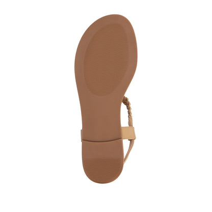 Journee GENEVIVE T-STRAP SANDALS IN VEGAN LEATHER - Tan