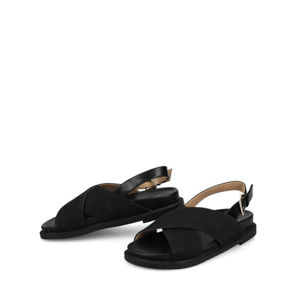 Journee MARINNA FLAT SANDALS - Black