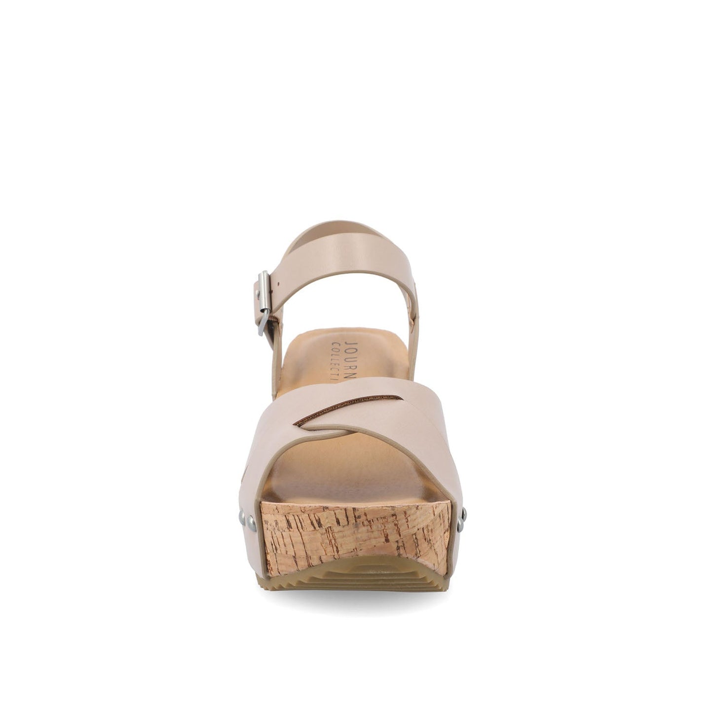 Journee VALENTINA HEELED SANDALS IN VEGAN LEATHER - Taupe