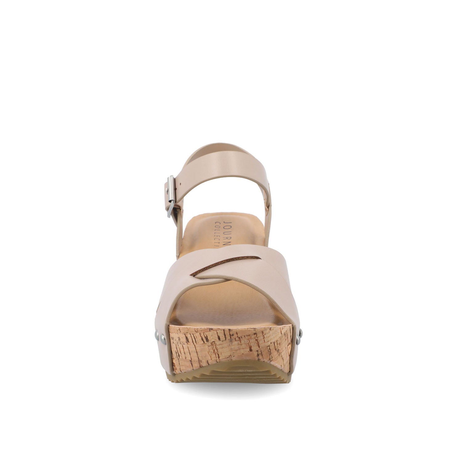 Journee VALENTINA HEELED SANDALS IN VEGAN LEATHER - Taupe