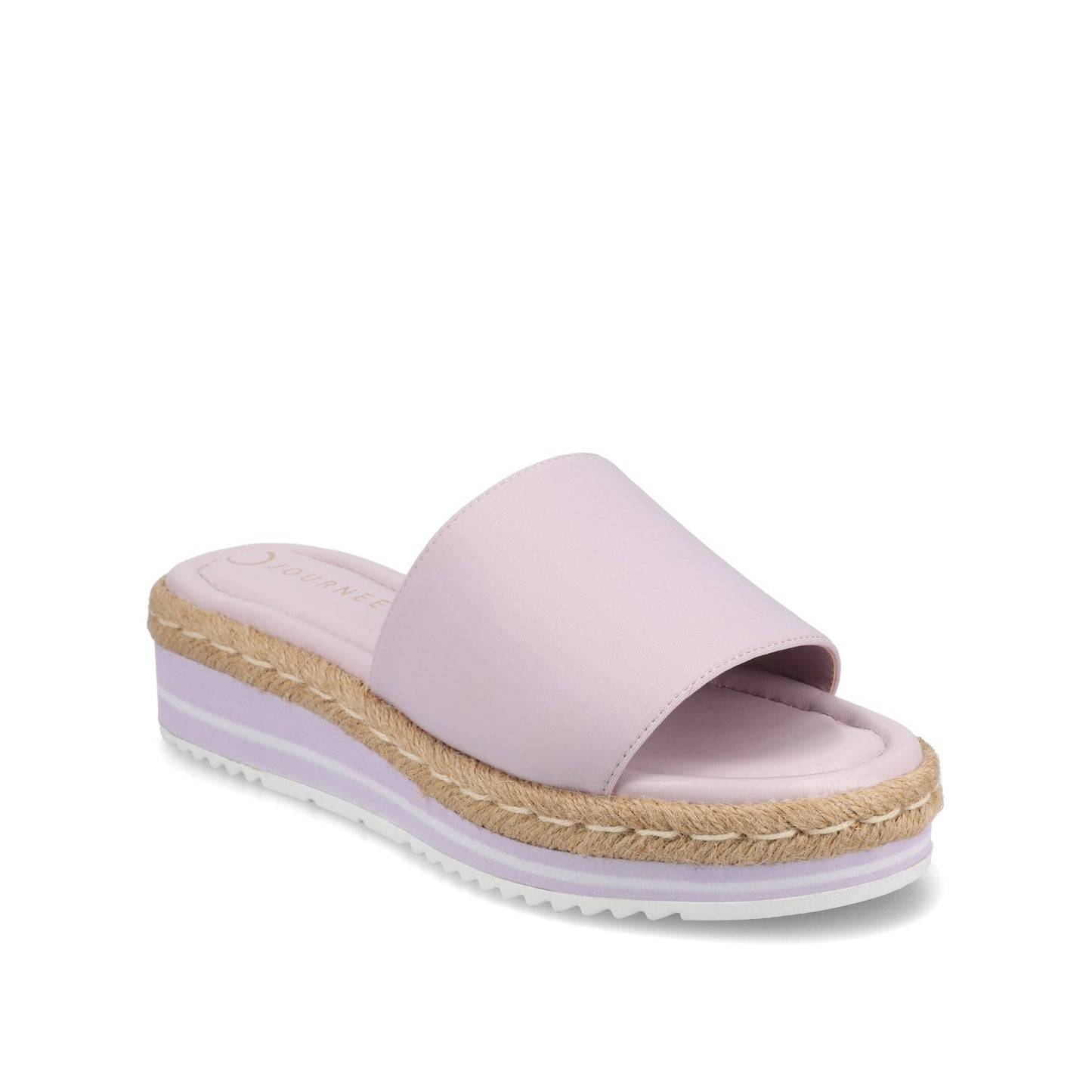 Journee ROSEY ESPADRILLE WEDGE HEELED SLIDE SANDALS IN STATEMENT - Lilac