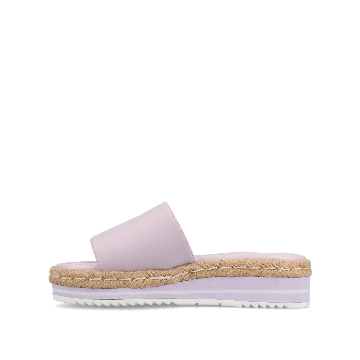 Journee ROSEY ESPADRILLE WEDGE HEELED SLIDE SANDALS IN STATEMENT - Lilac