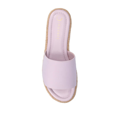 Journee ROSEY ESPADRILLE WEDGE HEELED SLIDE SANDALS IN STATEMENT - Lilac