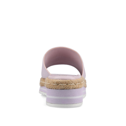 Journee ROSEY ESPADRILLE WEDGE HEELED SLIDE SANDALS IN STATEMENT - Lilac
