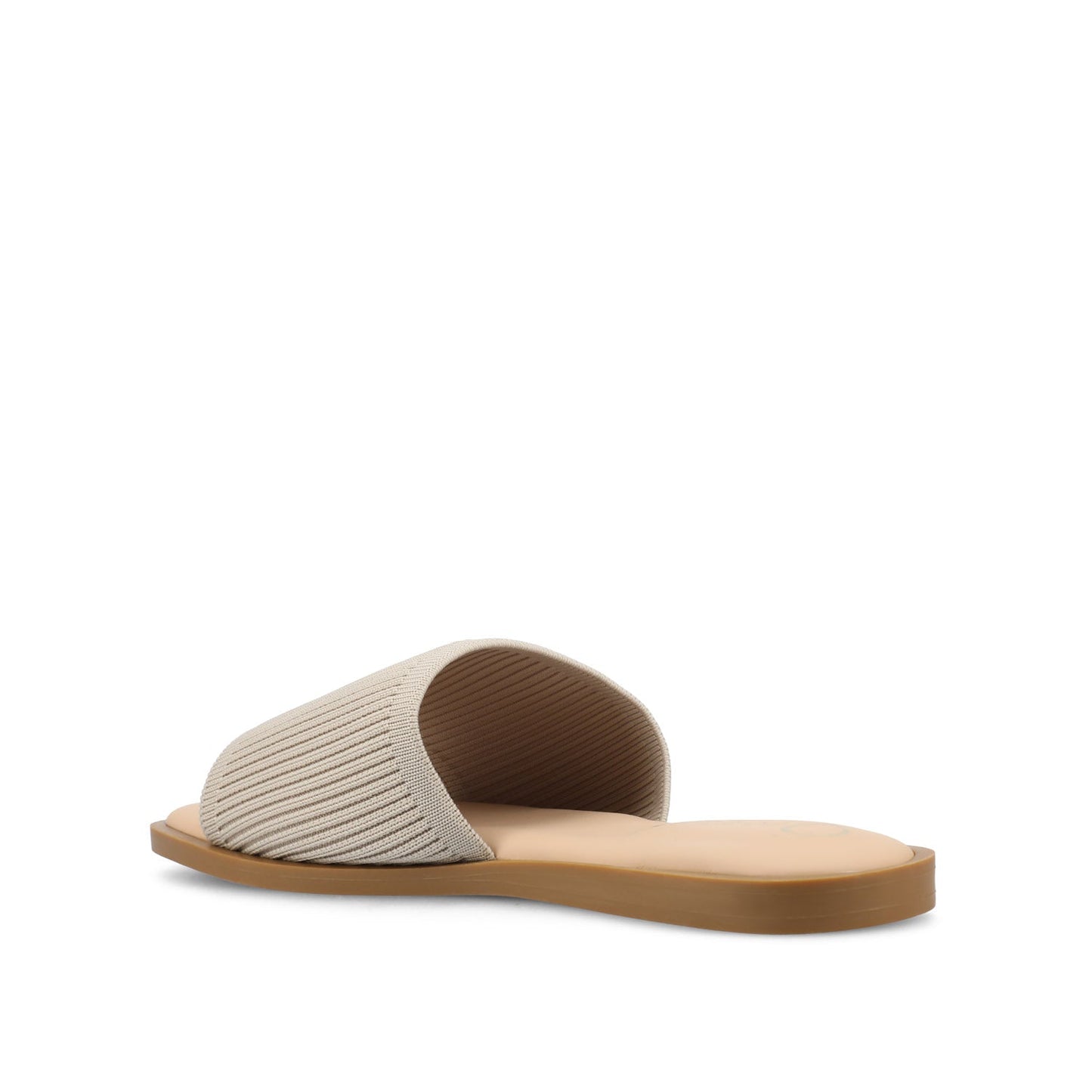 Journee PRISILLA SLIDE SANDALS IN KNIT FABRIC - Taupe