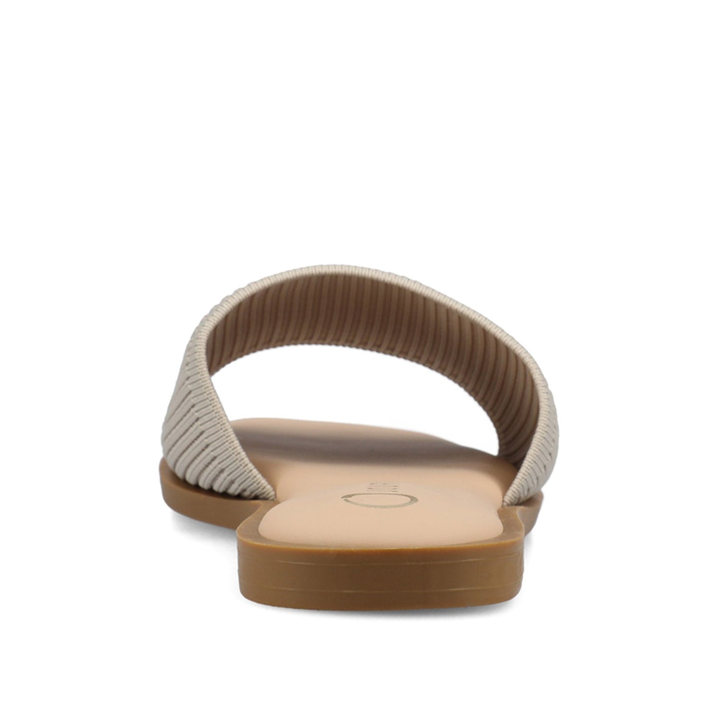 Journee PRISILLA SLIDE SANDALS IN KNIT FABRIC - Taupe