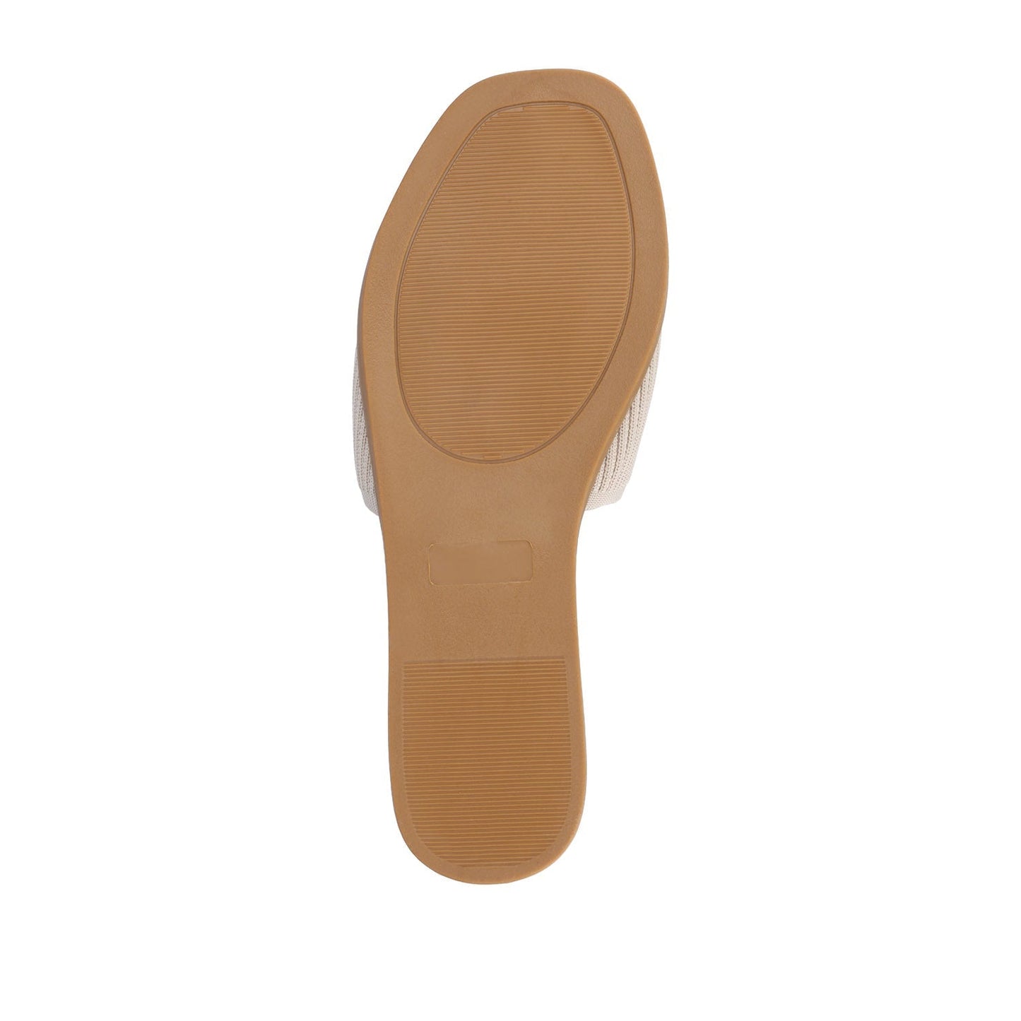 Journee PRISILLA SLIDE SANDALS IN KNIT FABRIC - Taupe