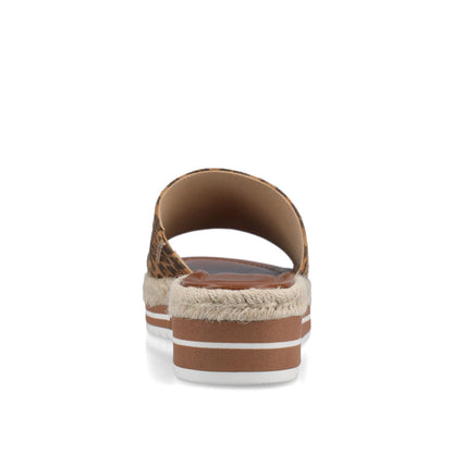 Journee ROSEY ESPADRILLE WEDGE HEELED SLIDE SANDALS - Leopard