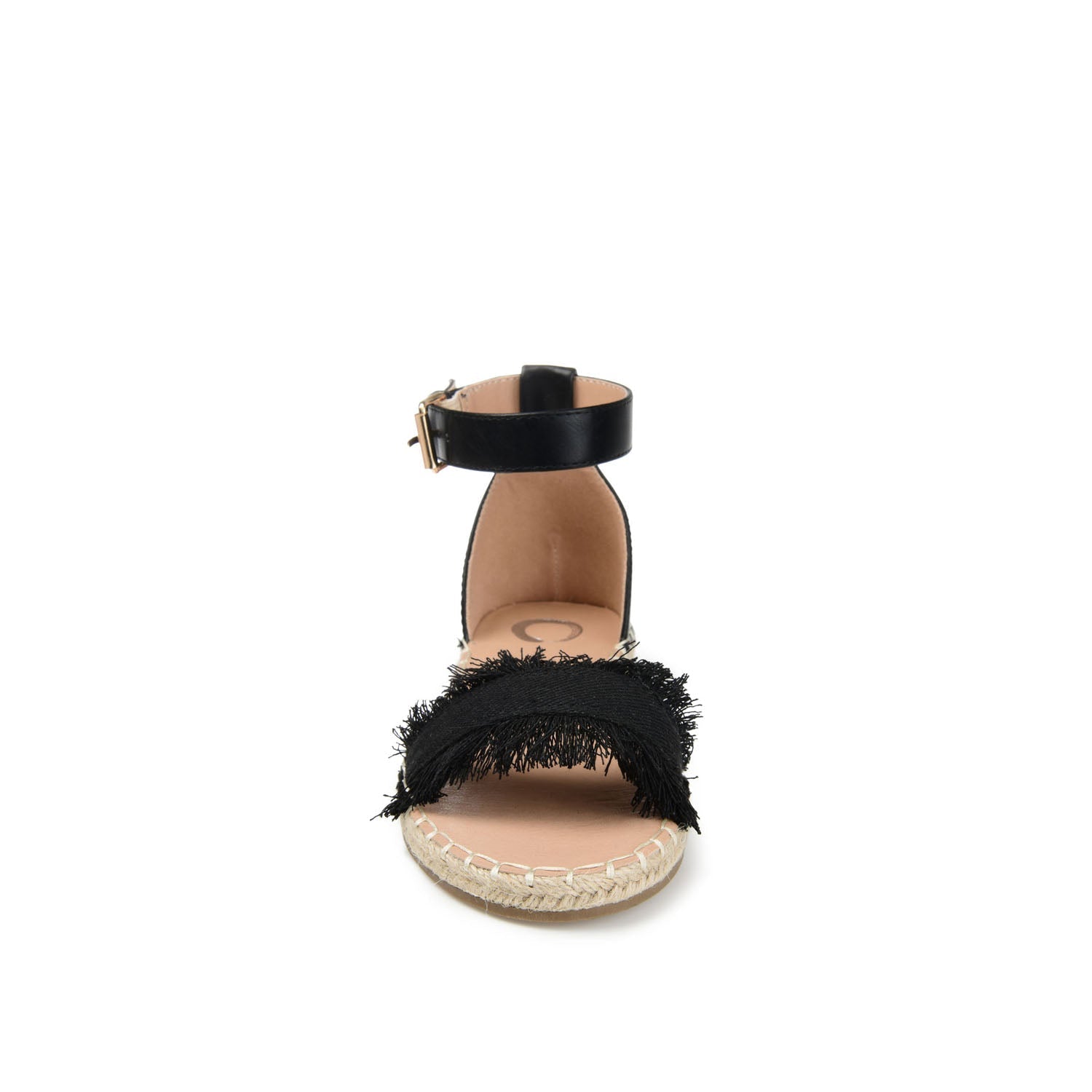 Journee TRISTEEN ESPADRILLE SANDALS IN FABRIC - Black
