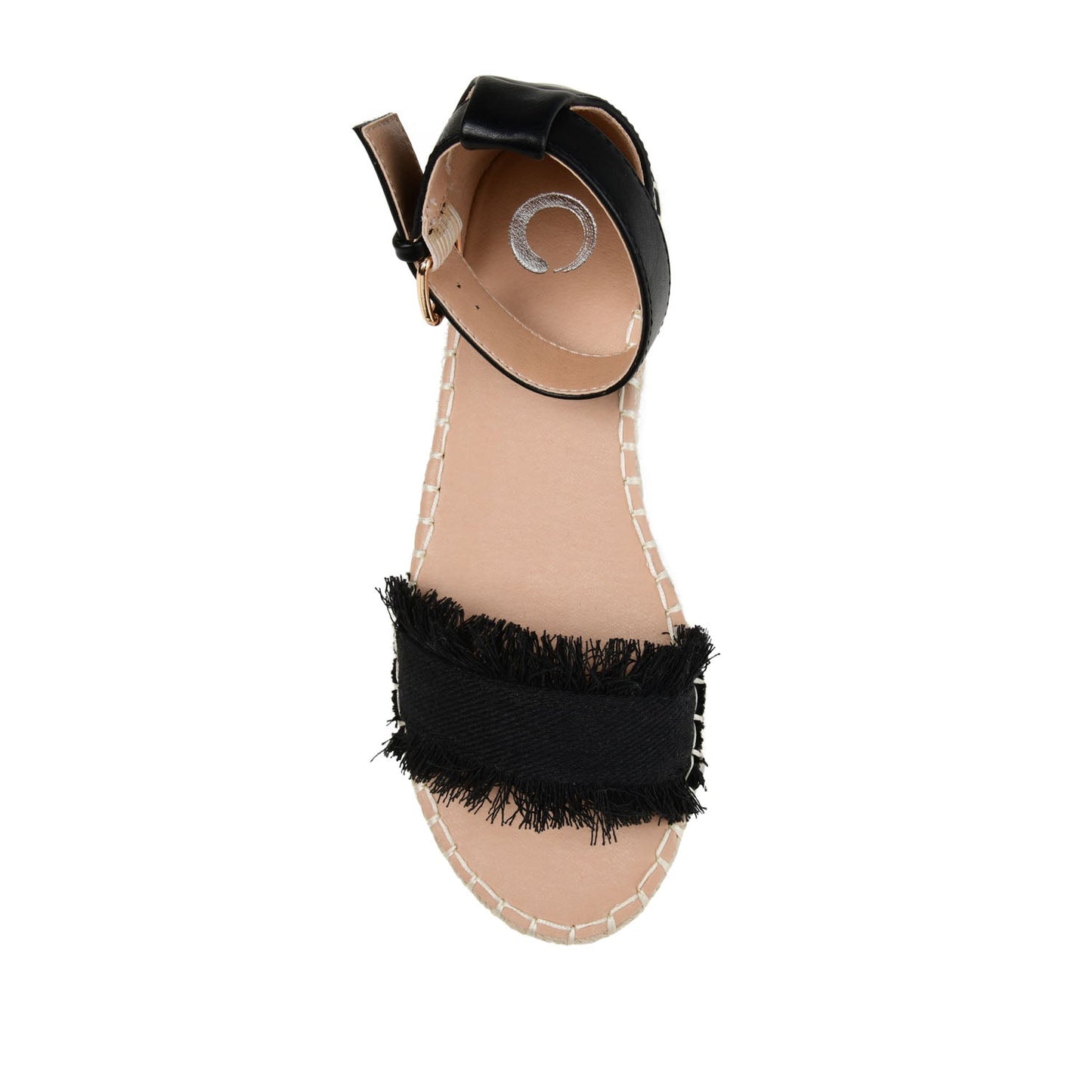 Journee TRISTEEN ESPADRILLE SANDALS IN FABRIC - Black