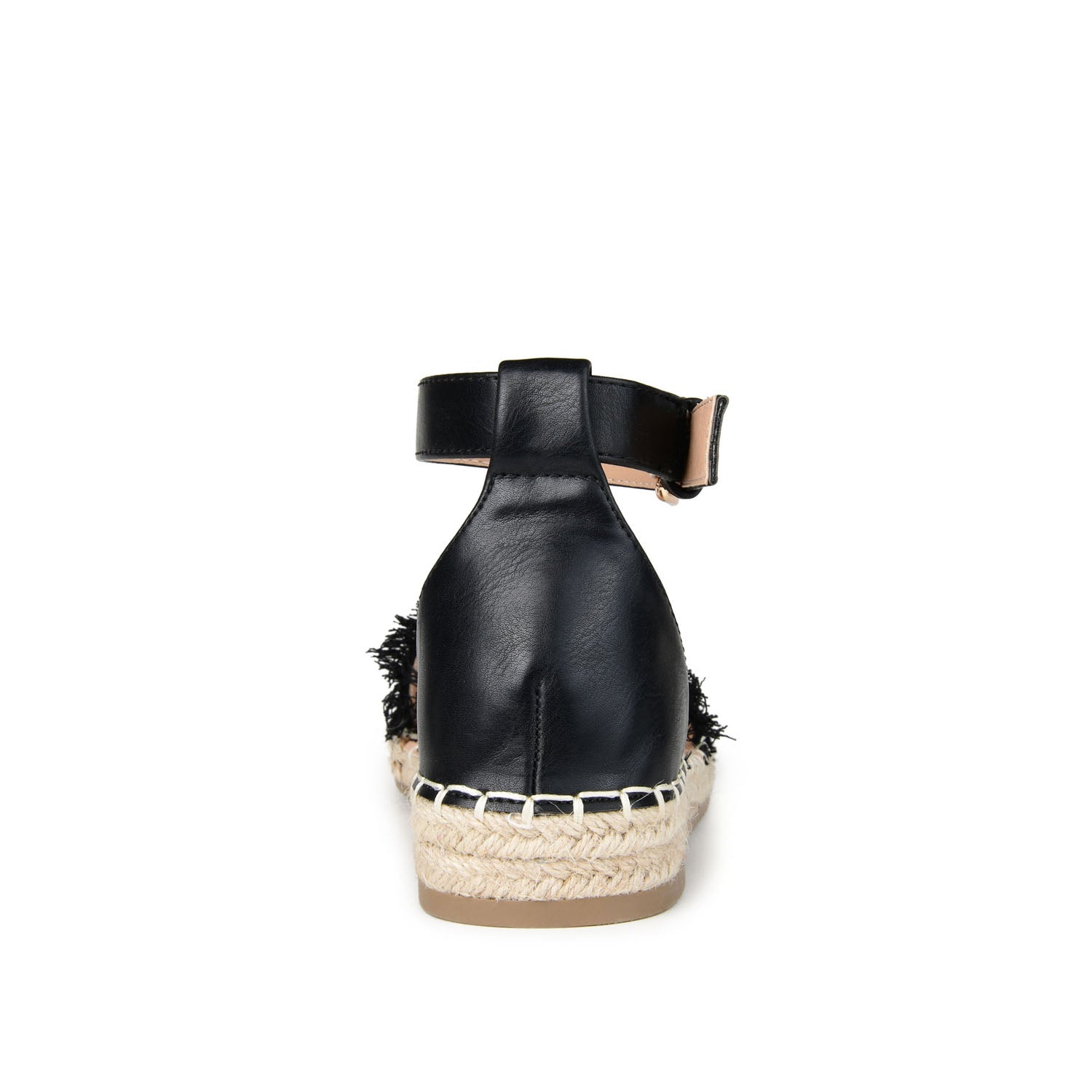 Journee TRISTEEN ESPADRILLE SANDALS IN FABRIC - Black