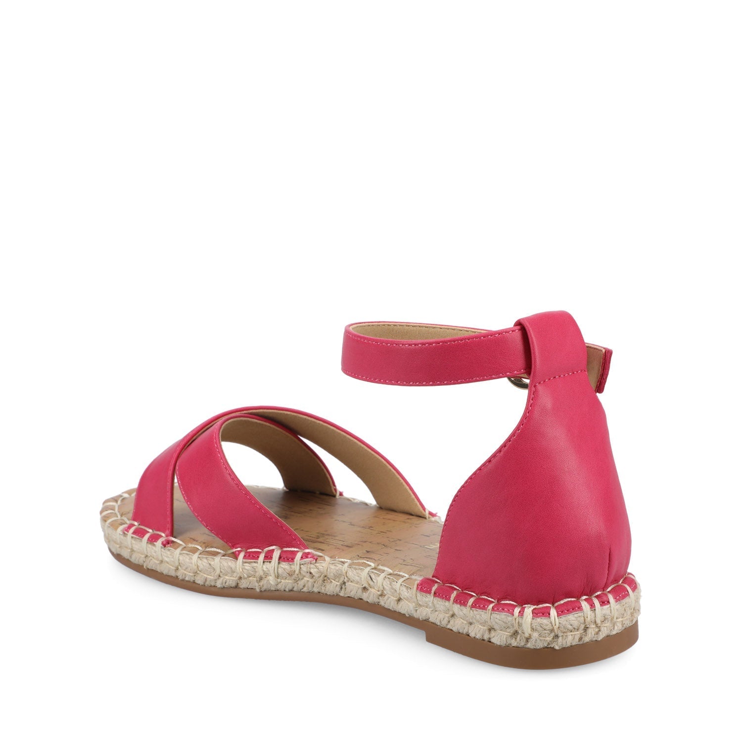 Journee LYDDIA ESPADRILLE SANDALS IN VEGAN LEATHER - Hot Pink